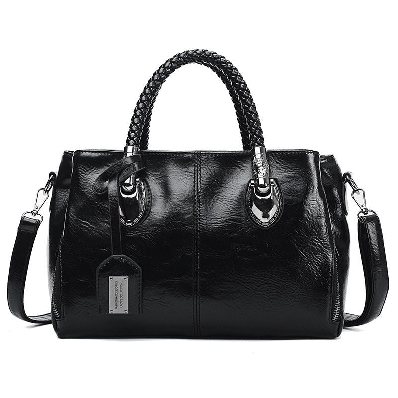Vintage Oil Wax leather luxury handbags Women Bags - Kenzllc
