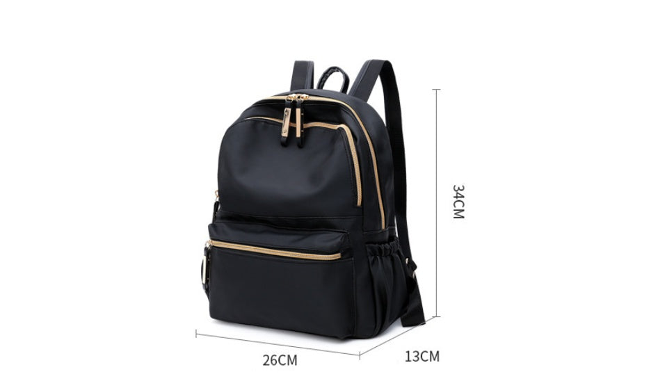 Waterproof Oxford Backpack Women Black School Bags - Kenzllc