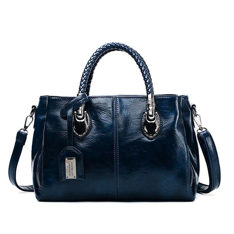 Vintage Oil Wax leather luxury handbags Women Bags - Kenzllc