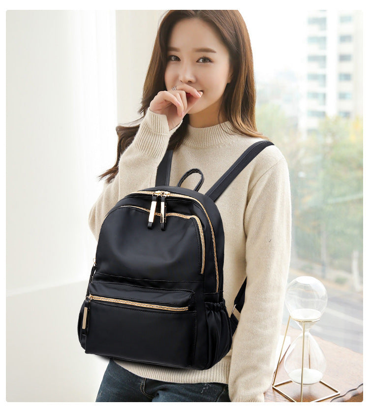 Waterproof Oxford Backpack Women Black School Bags - Kenzllc