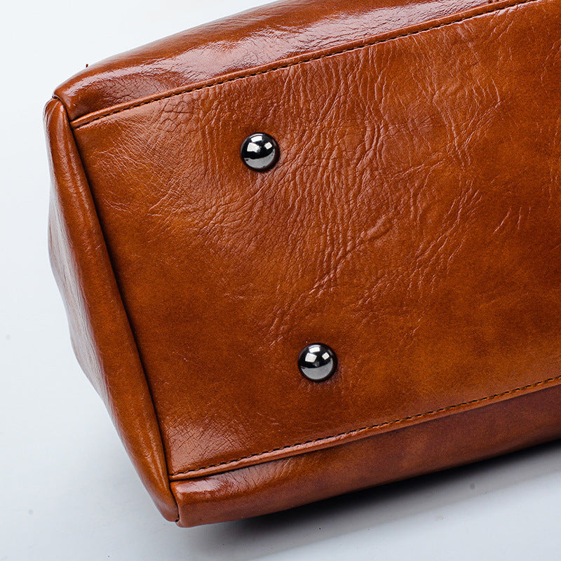 Vintage Oil Wax leather luxury handbags Women Bags - Kenzllc
