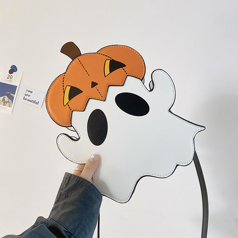 Halloween Shouder Bags Creative 3D Cartoon Pumpkin Ghost Design Cute Bags Women Cell Phone Purses Novelty Personalized Candy Crossbody Bags - Kenzllc