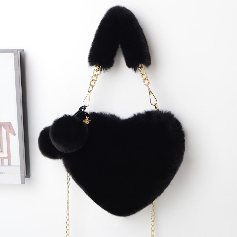 Love Bags Soft Plush Handbags Women Valentine's Day Party Bag - Kenzllc