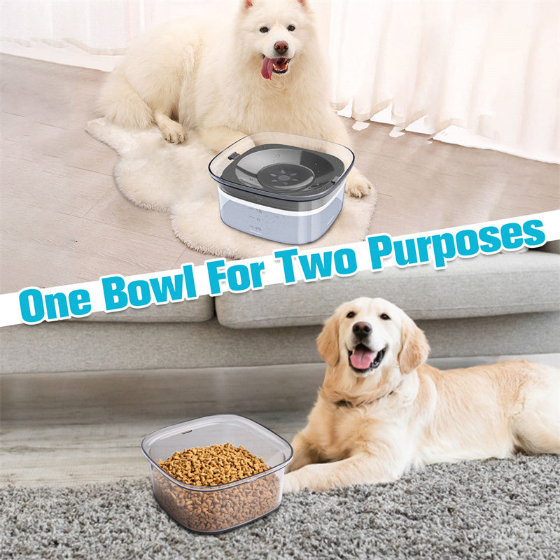 Spill Proof Dog Bowl Transparent with Visible Water Level - Kenzllc