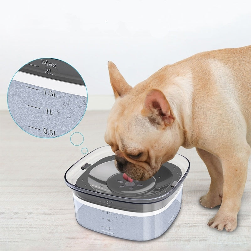Spill Proof Dog Bowl Transparent with Visible Water Level - Kenzllc