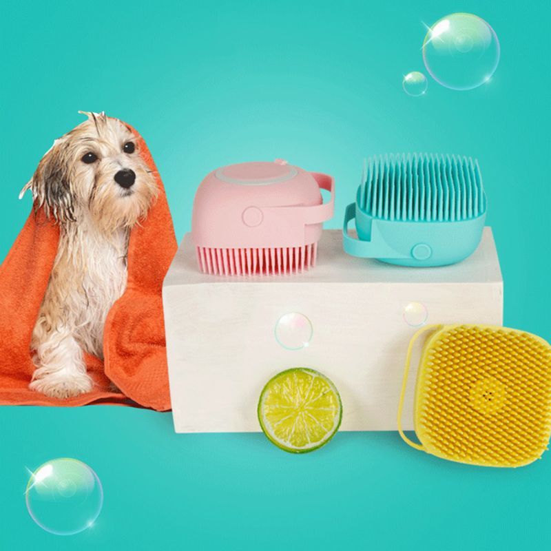 Soft Silicone Bristles Pet Bath Brush - Kenzllc