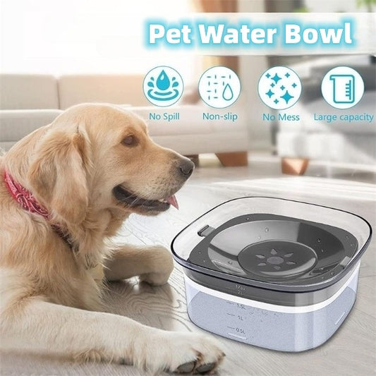 Spill Proof Dog Bowl Transparent with Visible Water Level - Kenzllc