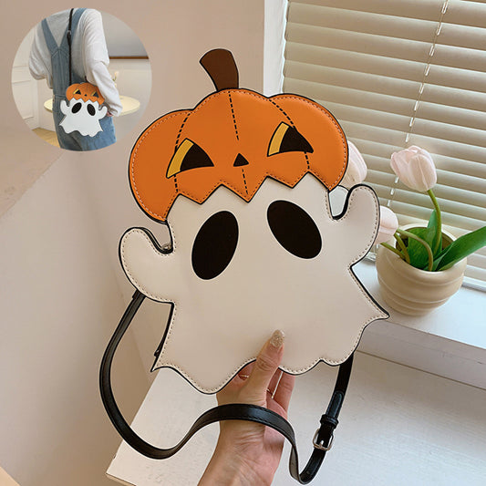Halloween Shouder Bags Creative 3D Cartoon Pumpkin Ghost Design Cute Bags Women Cell Phone Purses Novelty Personalized Candy Crossbody Bags - Kenzllc